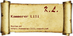 Kammerer Lili névjegykártya